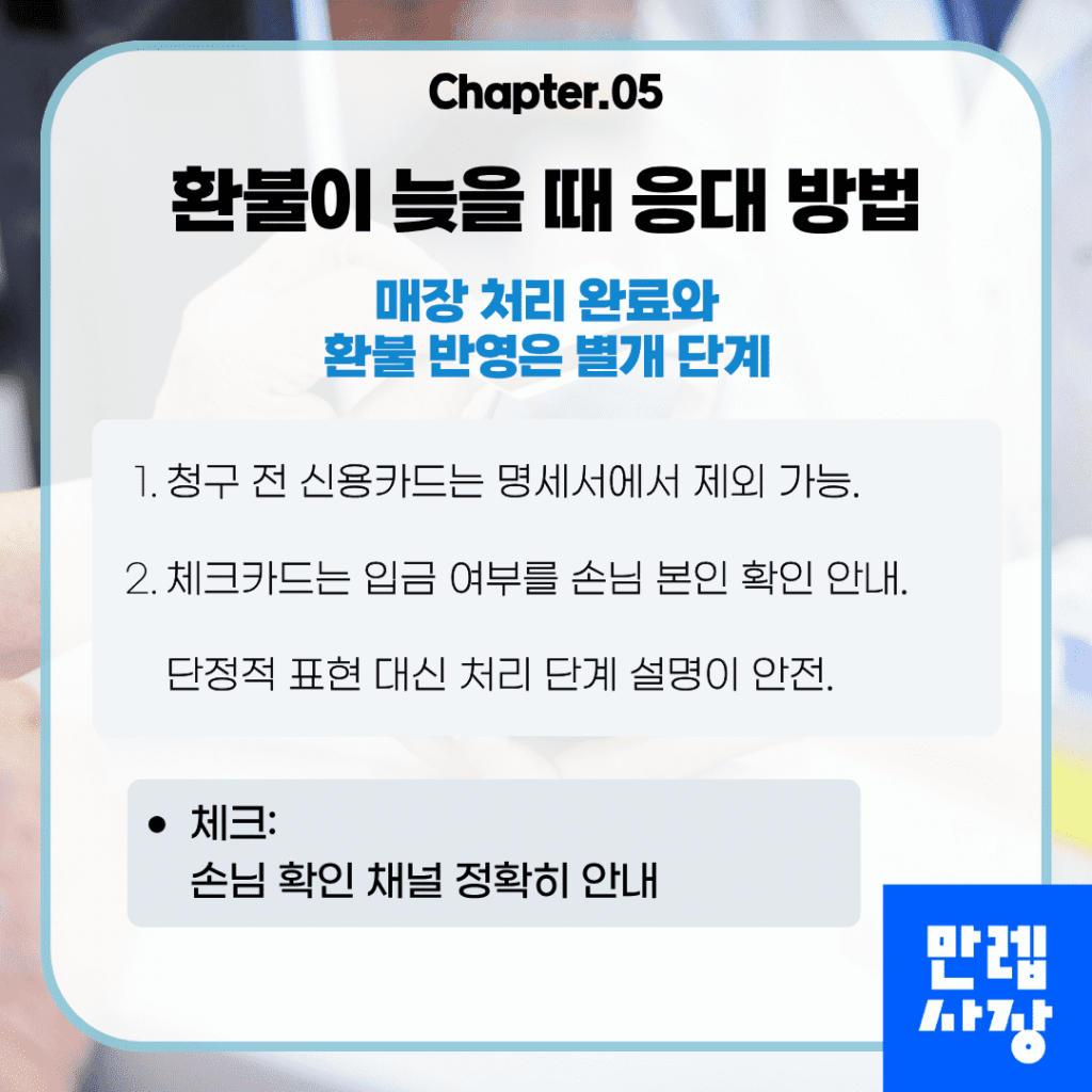 환불 지연 시 응대 방법