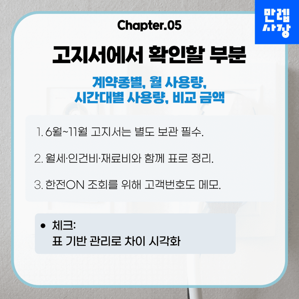 고지서 확인 포인트