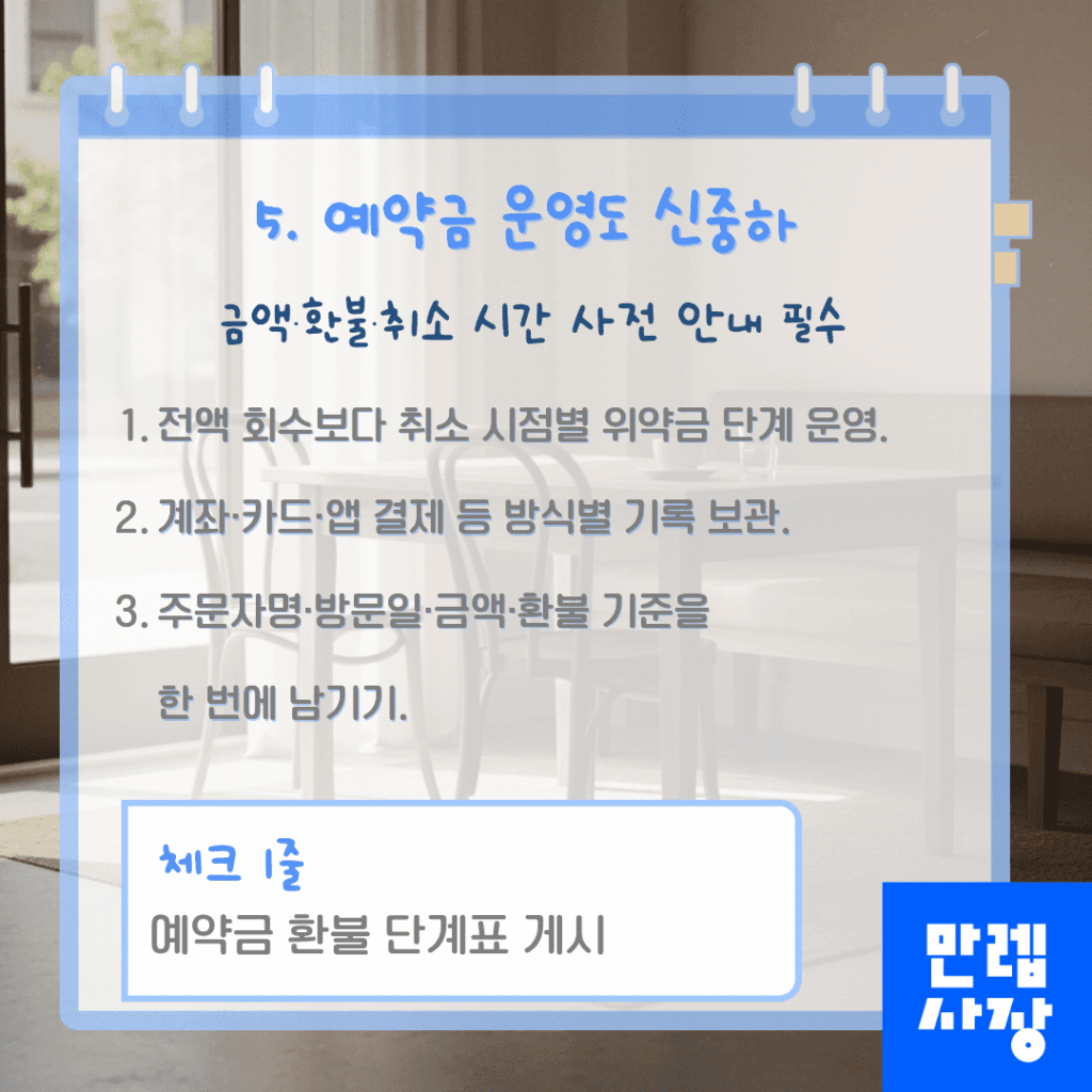 예약금 운영 흐름