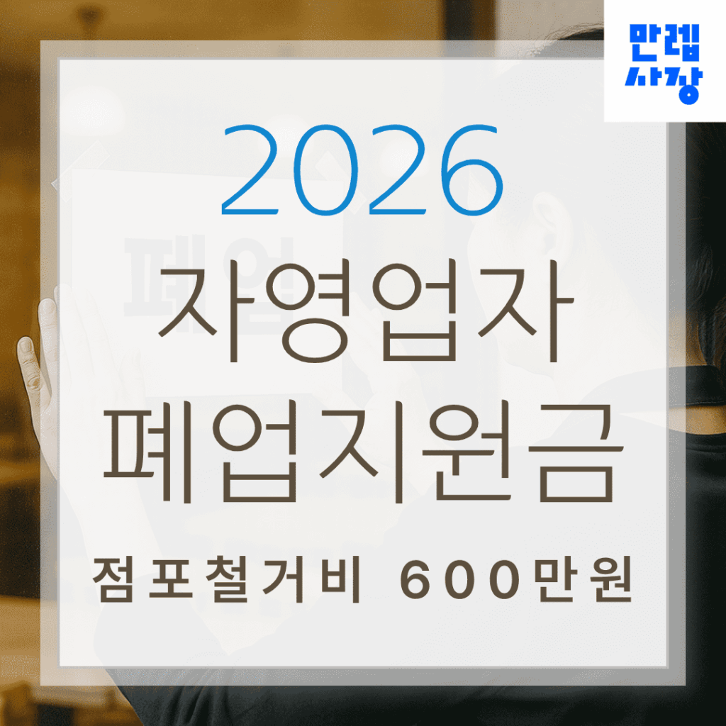 자영업자 폐업지원금 점포철거비 600만원 핵심 안내