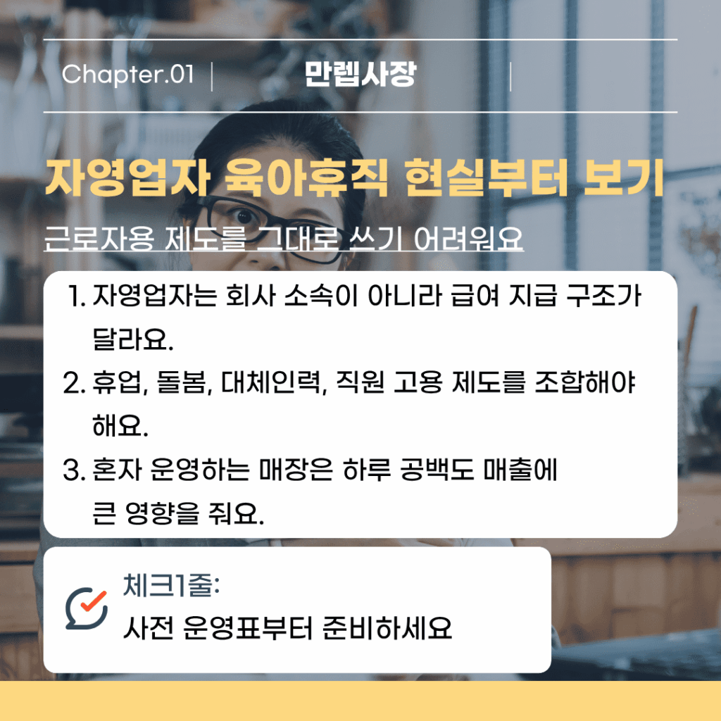 자영업자 육아휴직 현실부터 보기
