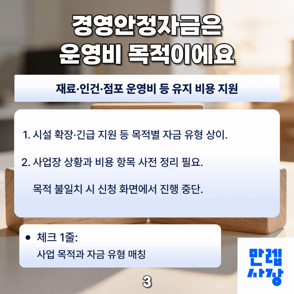 경영안정 자금 목적