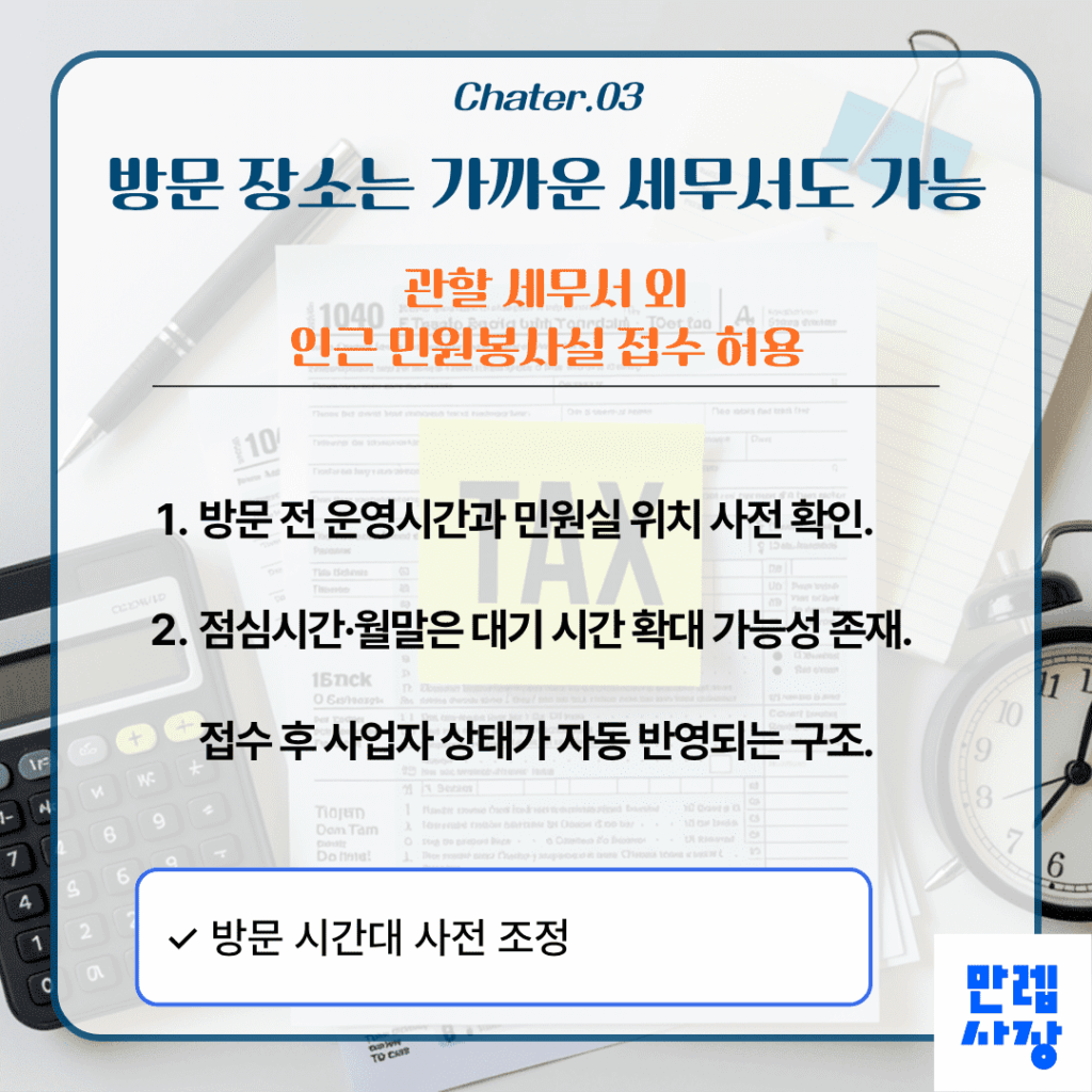 방문 장소와 접수 방법