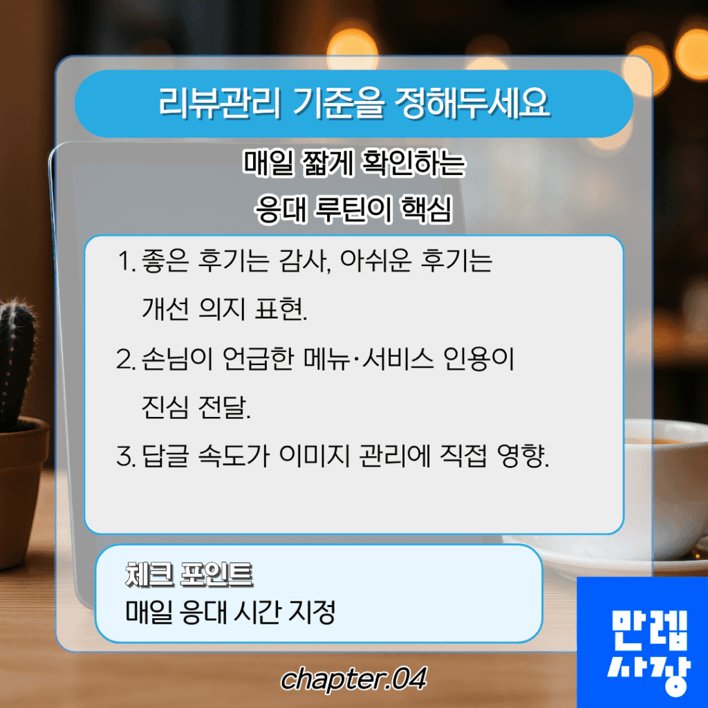 리뷰 응대 기준