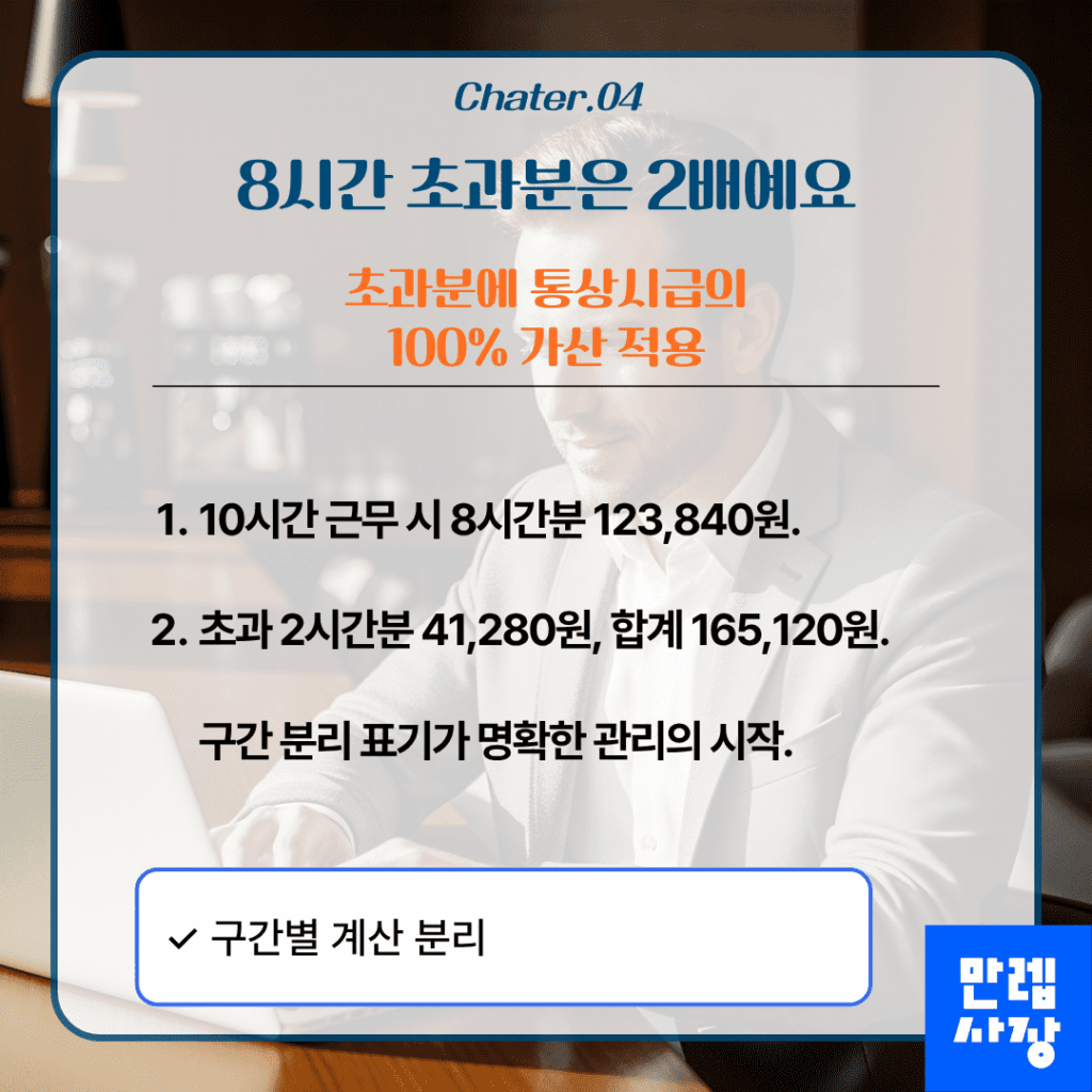 8시간 초과분 계산 방식