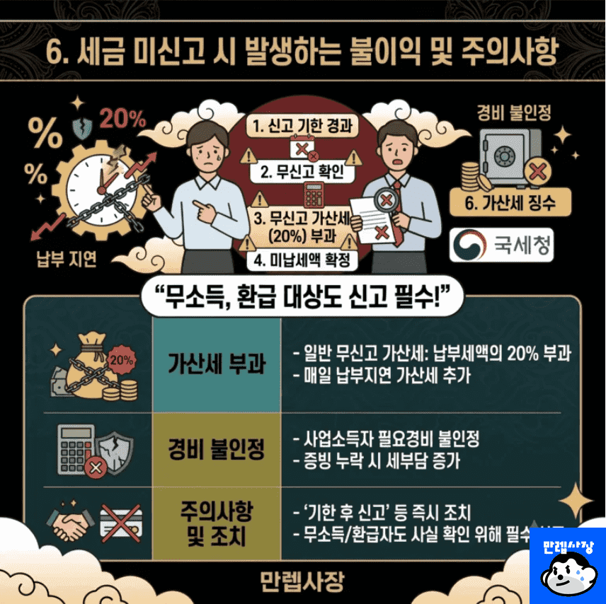 세금 미신고 시 발생하는 불이익 및 주의사항