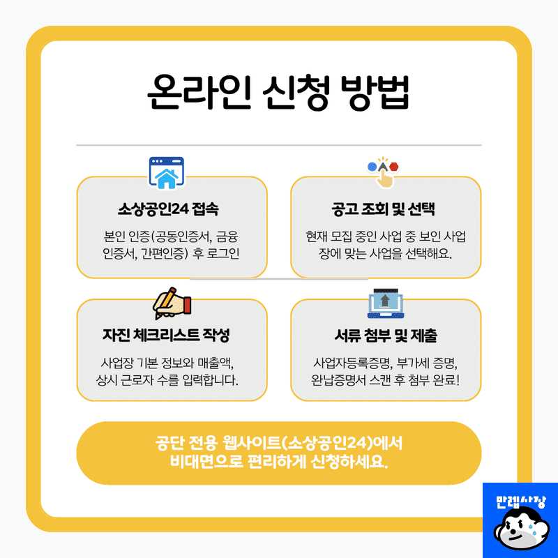 온라인 신청 방법 (소상공인24)