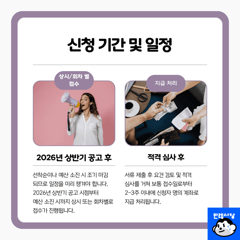 신청 기간 및 처리 기간