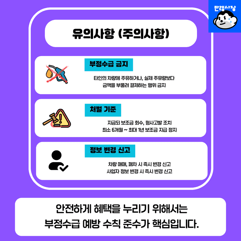 위반 시 불이익 및 주의사항