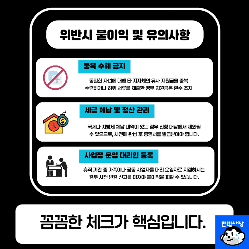 위반 시 불이익 및 주의사항