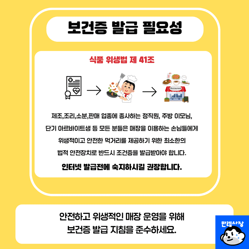 보건증 발급 대상 및 법적 의무