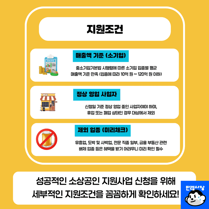 주요 지원 배제 업종