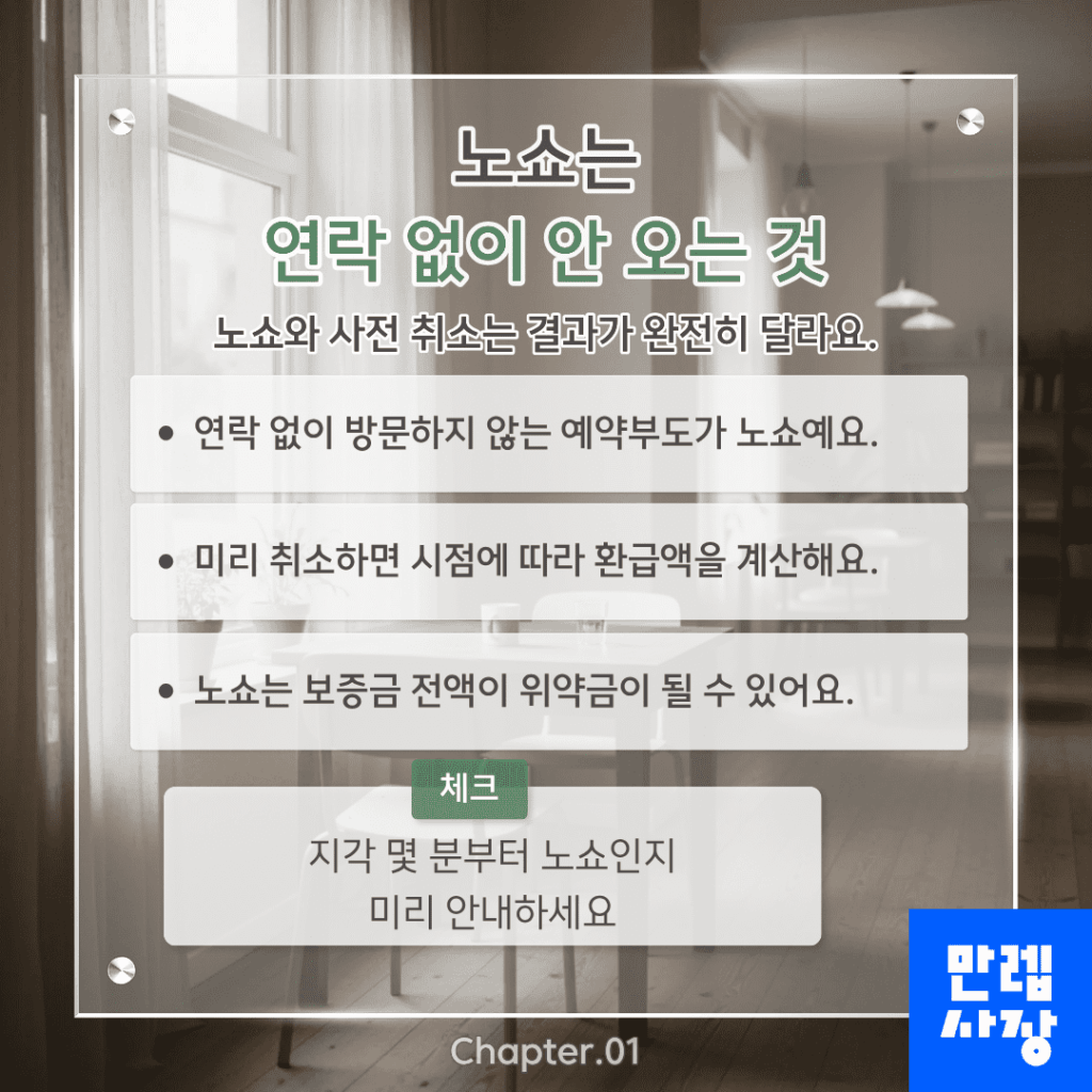 노쇼와 사전 취소의 차이