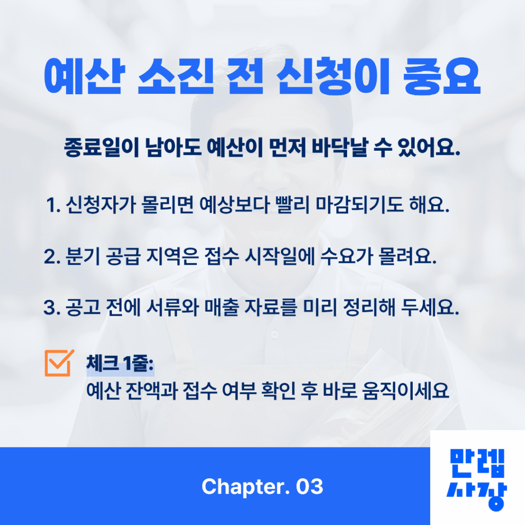 예산 소진 전 신청