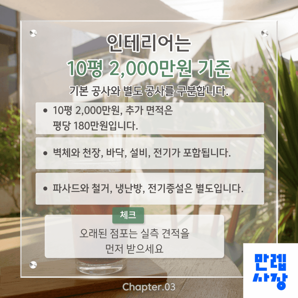 인테리어 비용 기준