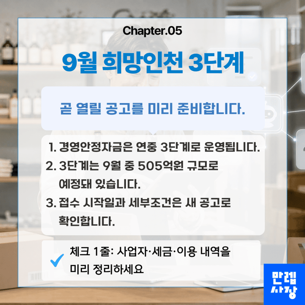 9월 희망인천 3단계 준비