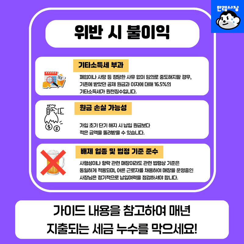 위반 시 불이익 및 주의점