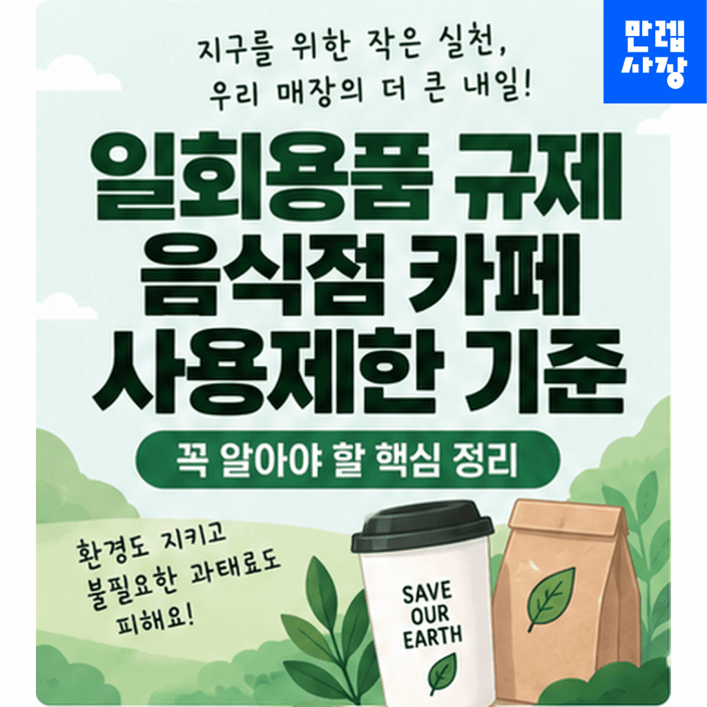 일회용품 규제 음식점 카페 사용제한 기준 안내