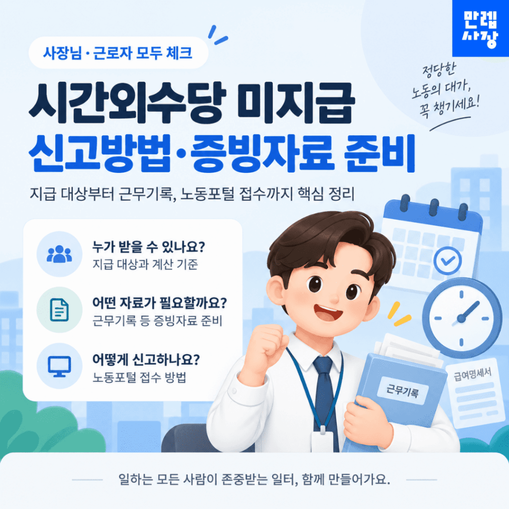 시간외수당 미지급 판단과 임금체불 접수 안내