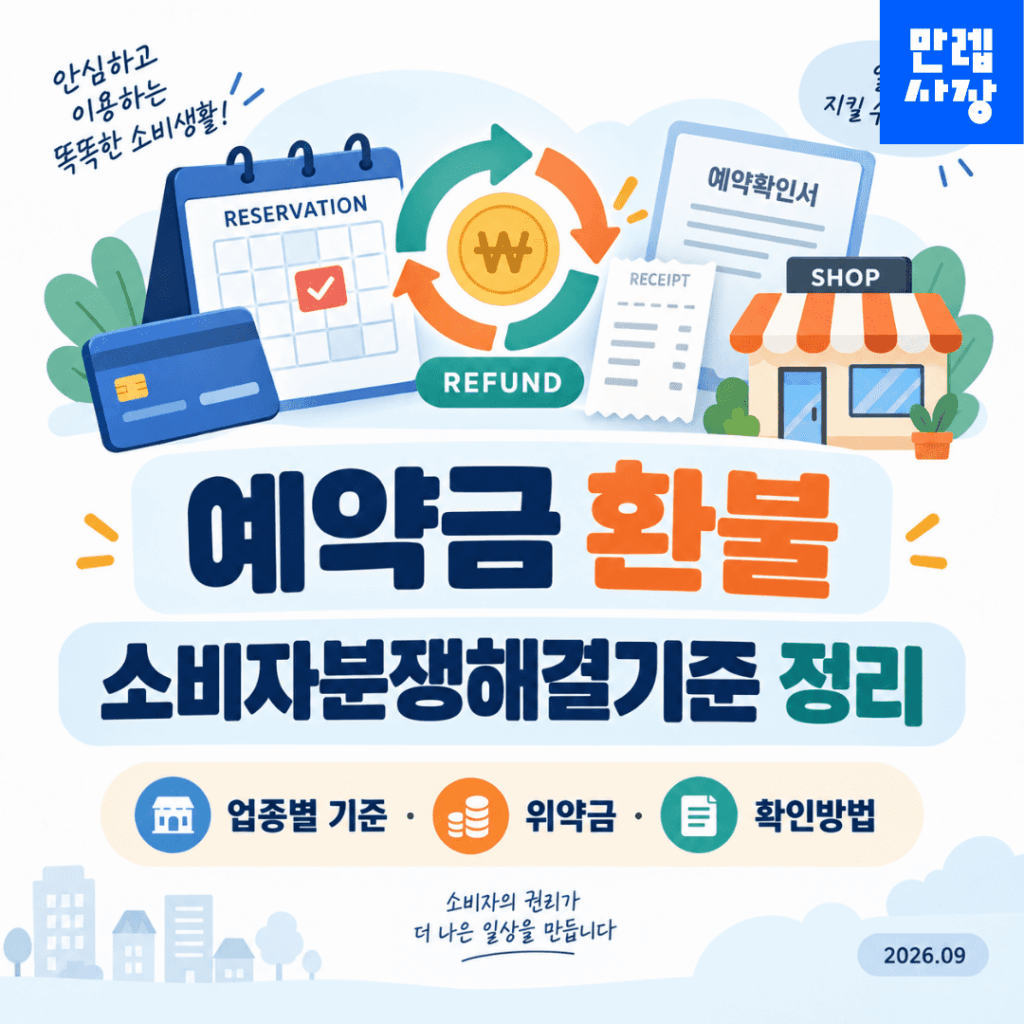 예약금 환불 위약금 기준과 소비자분쟁 확인 절차