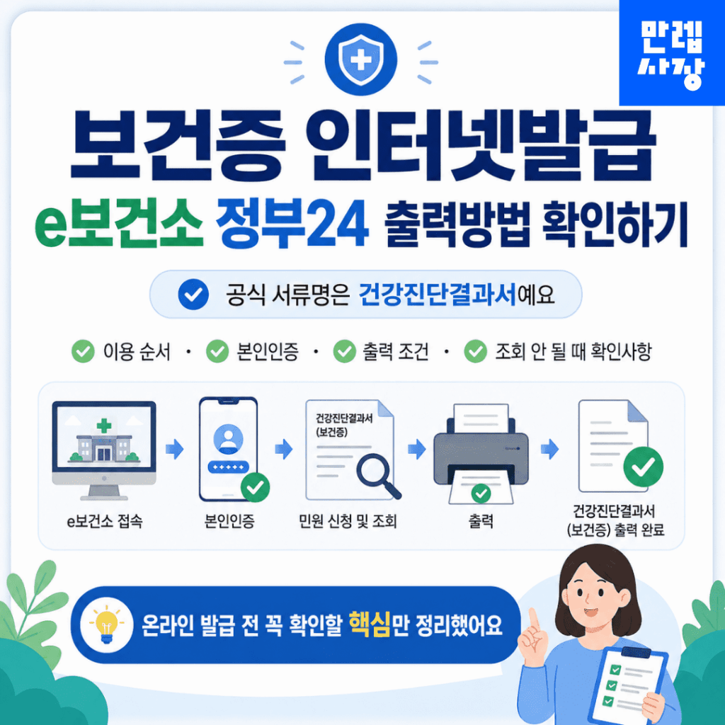 보건증 인터넷발급 e보건소와 정부24 이용방법 안내