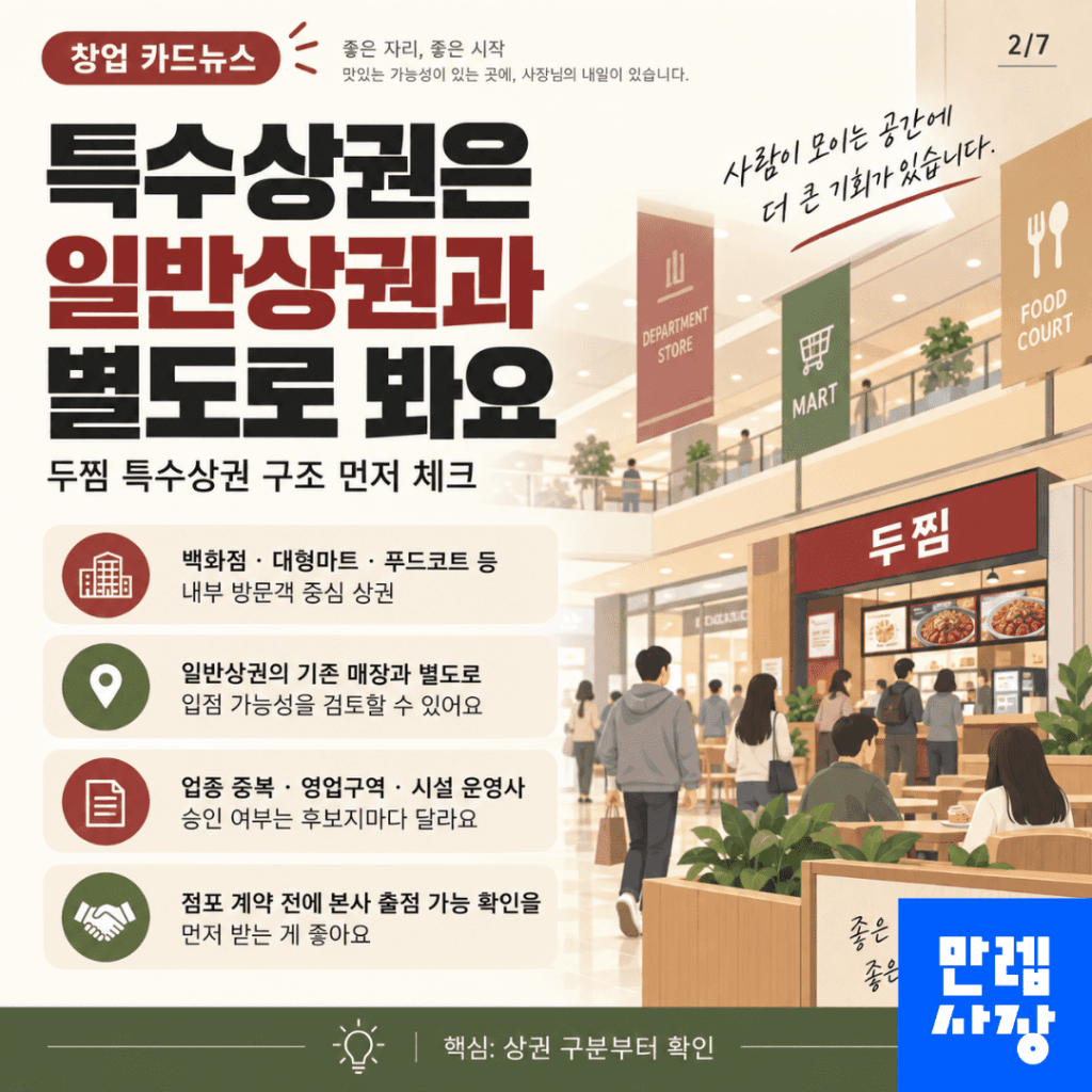 특수상권은 일반상권과 별도로 판단합니다