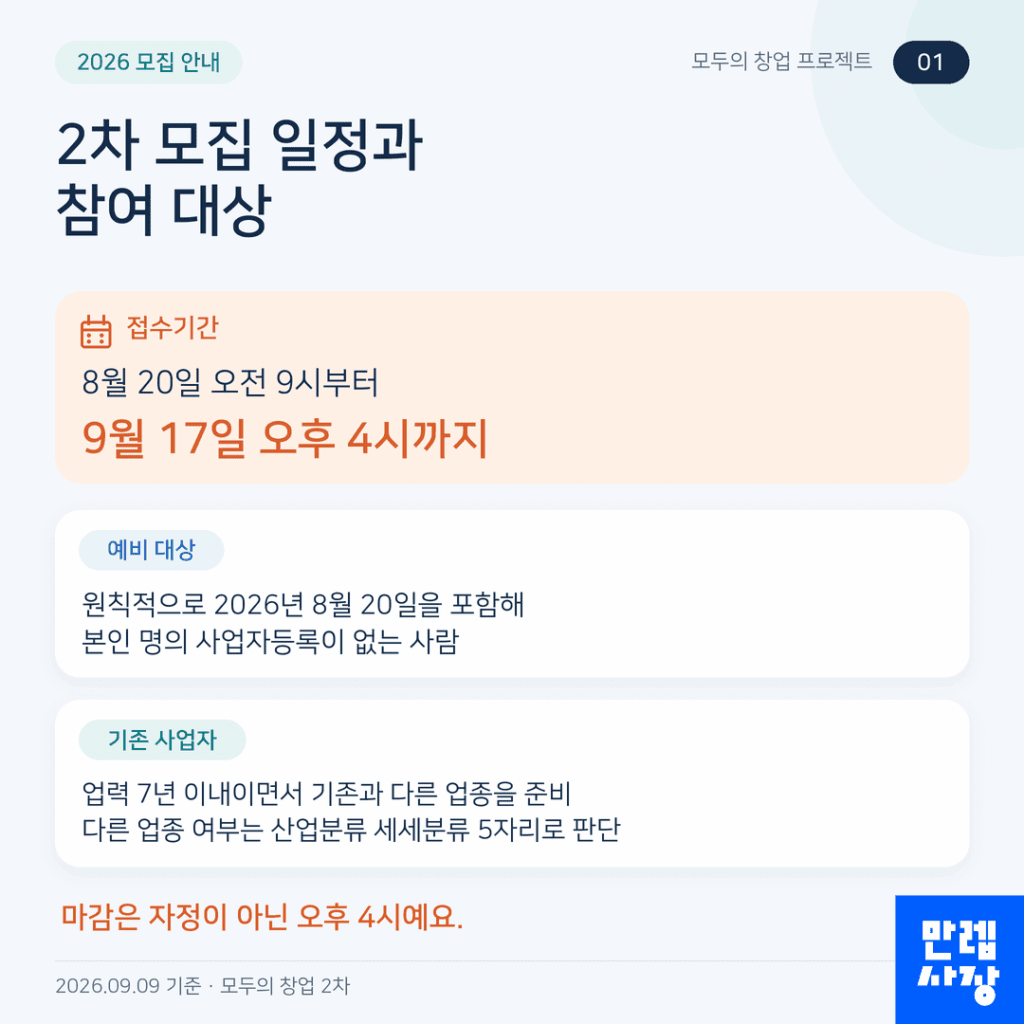 접수 일정 및 참여 자격