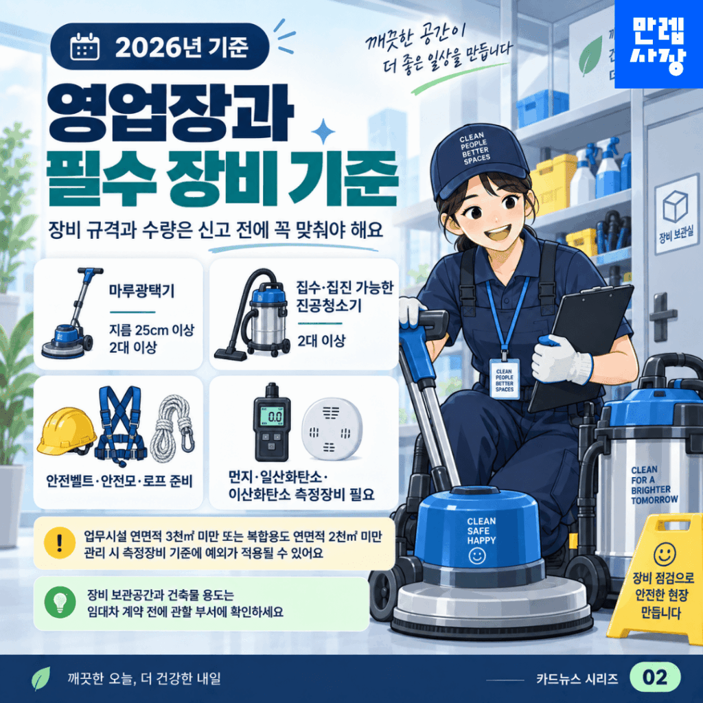 영업장과 필수 장비 기준