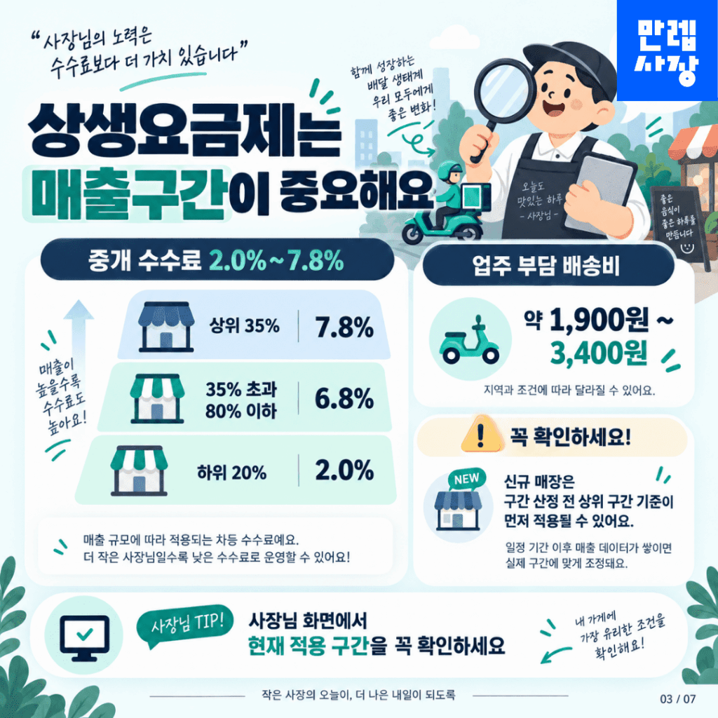 배민배달과 쿠팡이츠는 매출구간을 확인합니다