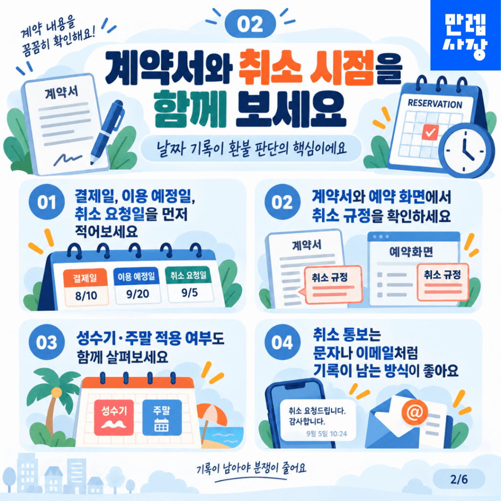 계약서와 취소 시점 점검