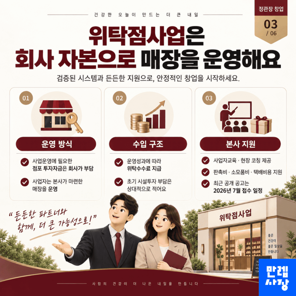 위탁점사업은 회사 자본으로 운영합니다
