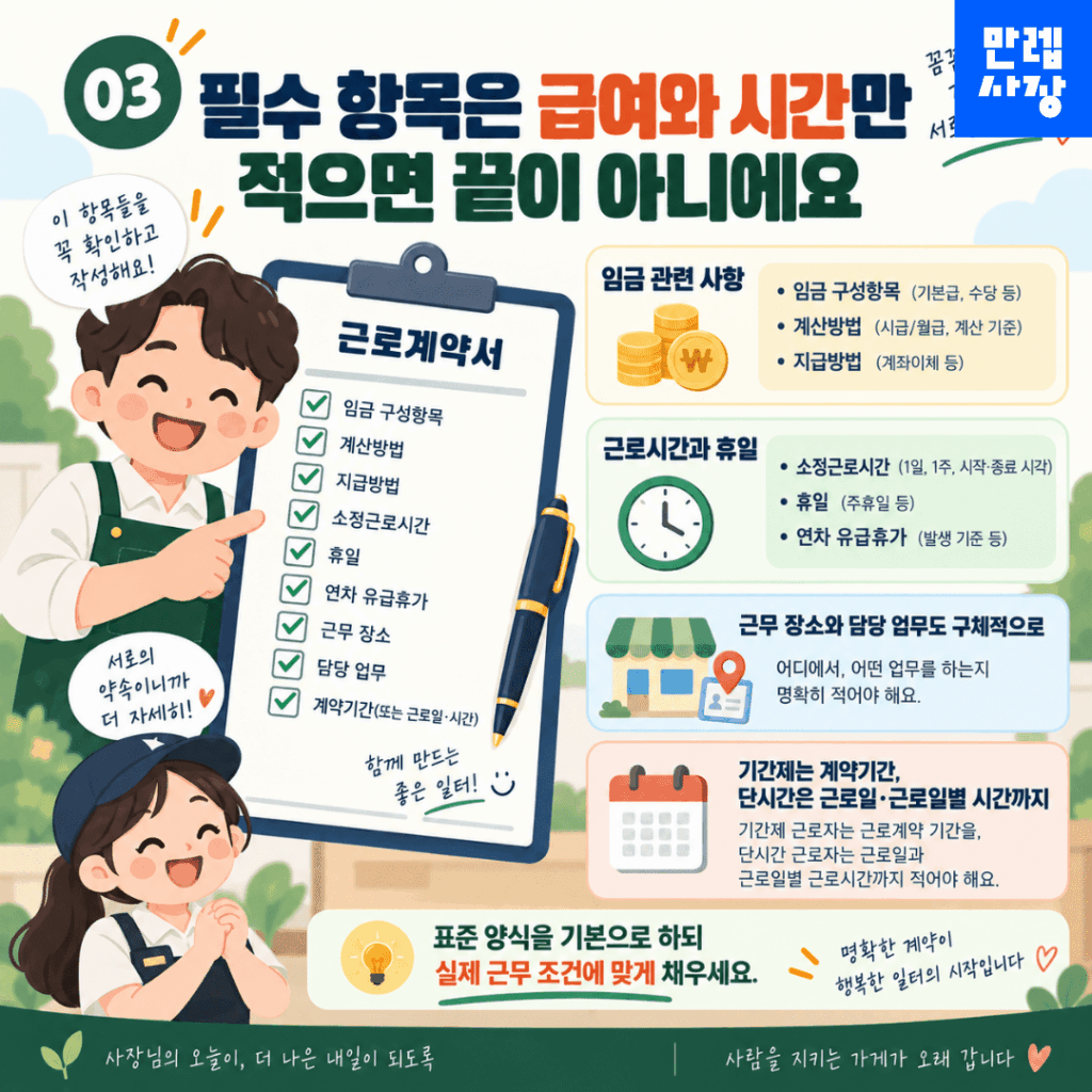필수 기재사항을 구체적으로 작성