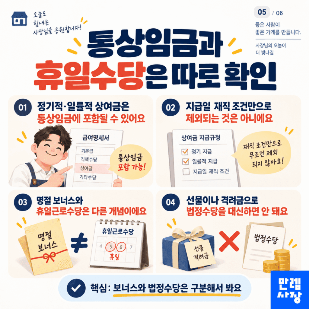 통상임금과 휴일수당 구분