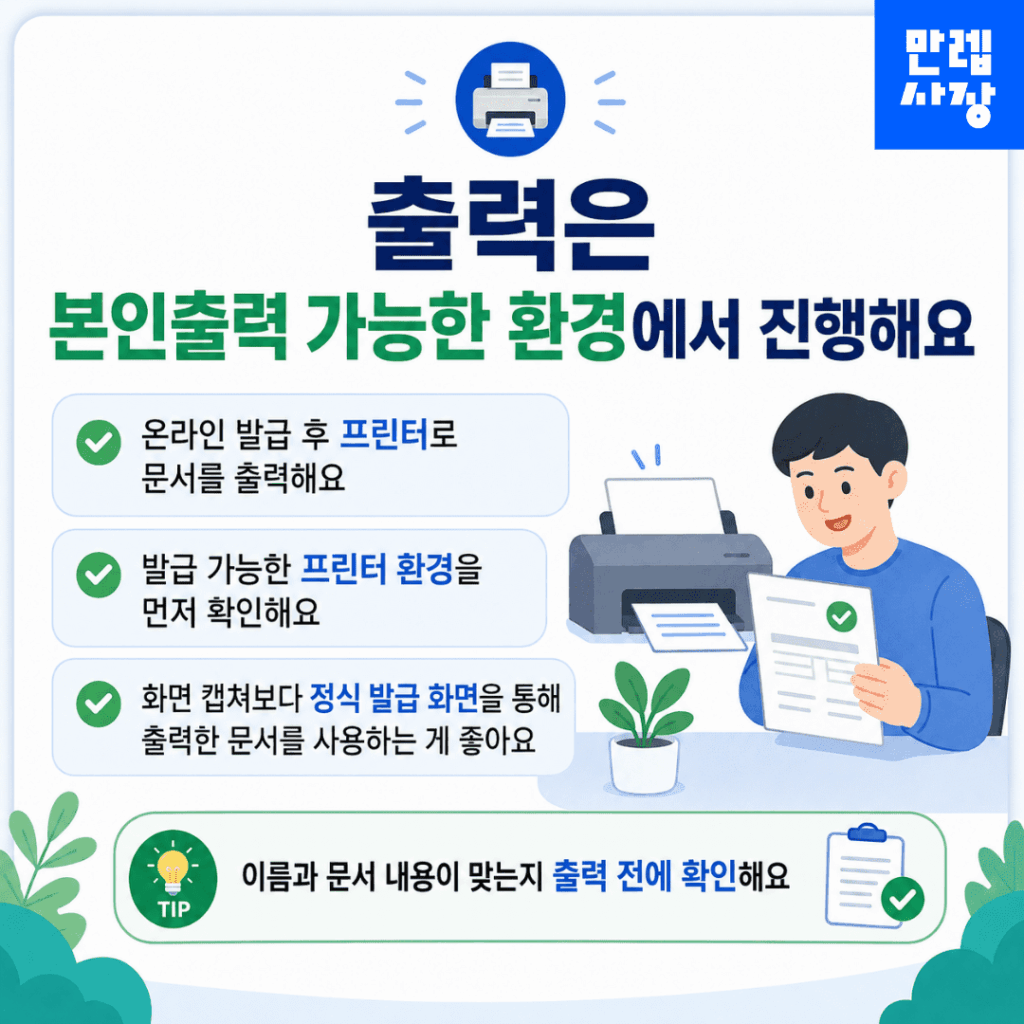 출력은 본인출력 가능한 환경에서 진행합니다