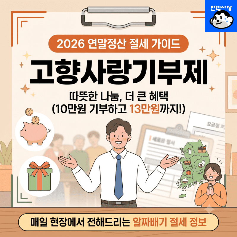 고향사랑기부제 10만원 기부 13만원 혜택 답례품 세액공제
