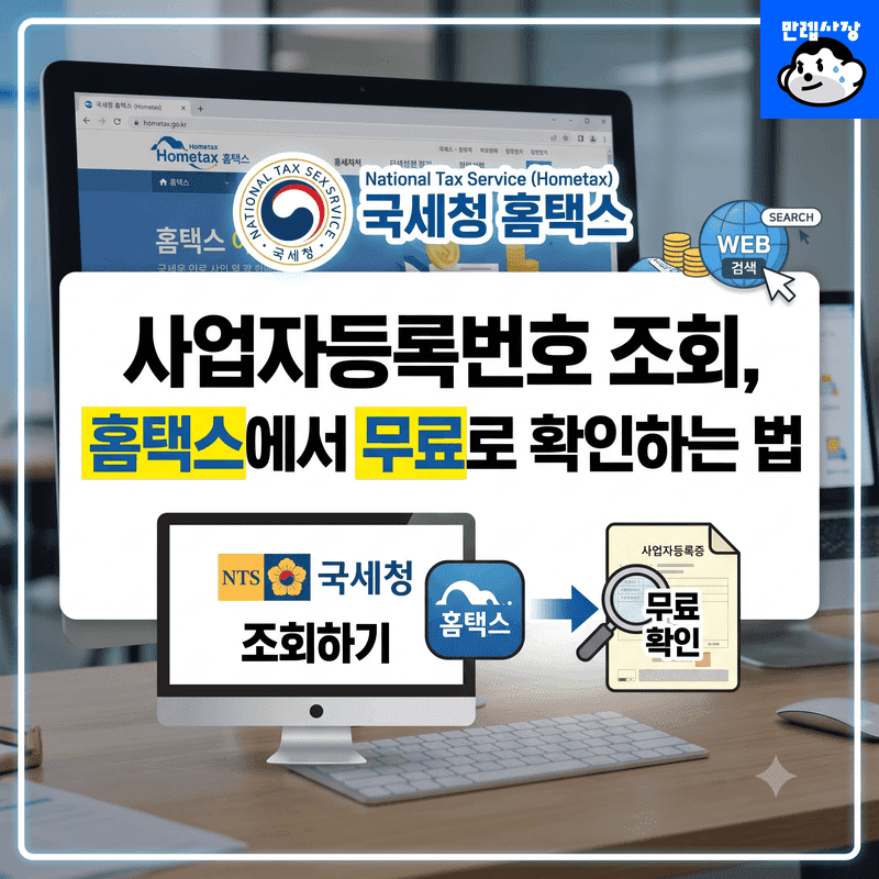 홈택스에서 사업자등록번호 무료로 확인하는 법 및 휴폐업 조회