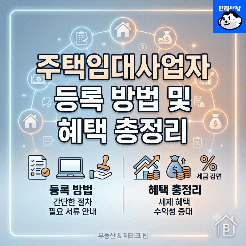 주택임대사업자 등록 방법 및 혜택 총정리 세제 감면 요건