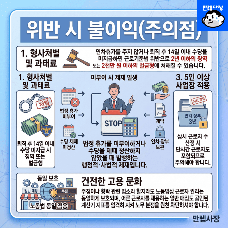 위반 시 불이익 및 주의점